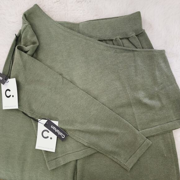 NEW Callahan Knitwear Revolve Two Piece Set Top and Bottom Knit Set Sage Green - Picture 6 of 16